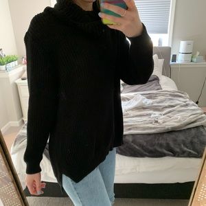 Black Oversized Turtleneck Sweater